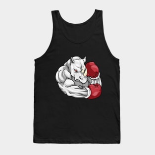 Rhino as boxer with boxing gloves Tank Top